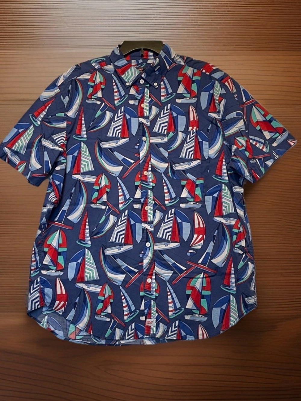Vineyard Vines Multicolor Sailboat Pattern Casual Button Down Shirt Size XL